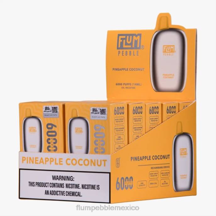 coco piña - FLUM PEBBLE flavors - 246J66 FLUM PEBBLES 6000 inhalaciones 10 paquetes