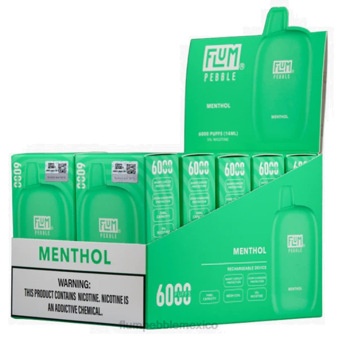 mentol - FLUM PEBBLE vape flavors - 246J58 FLUM PEBBLES 6000 inhalaciones 10 paquetes